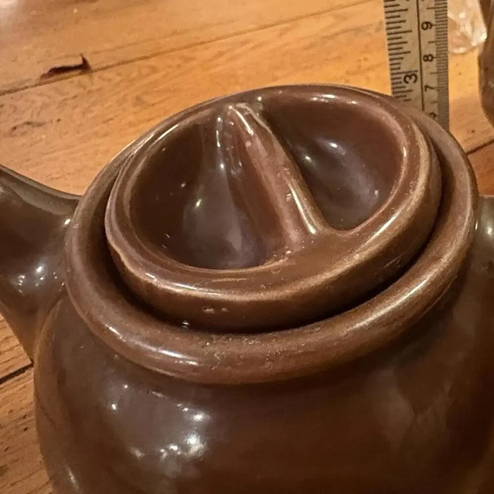 Brown Glaze Teapots Rustic‎ Vintage Unmarked Trio Mix And Match Cottage Cozy Tea